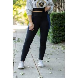 NEW JULIA ROSE billie panel full length leggings in blue